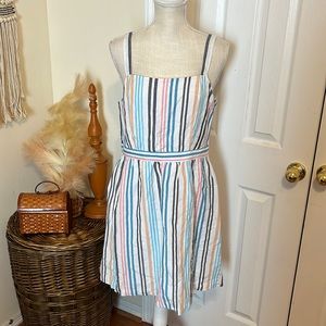 NWT - Loft Multi Colored Linen Blend Dress / Size Medium